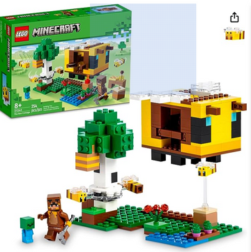 LEGO Minecraft The Bee Cottage Building Set - Construction Toy with Buildable House, Farm, Baby Zombie, and Animal Figures, Game Inspired Birthday Gift Idea for Boys and Girls Ages 8 and Up, 21241